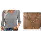 🏖️Zomeruitverkoop: 60% korting🏝️Casual damestop met V-hals, kant en 3/4 mouwen💫