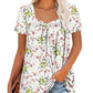 ⏰Hot Sale 50% Uitverkoop⏰Vrouwen Zomer Geplooid Gedrukt Korte Mouwen