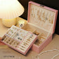 Grote Capaciteit PU Lederen Oorbellen & Ketting Organizer met Slot