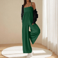 Strand casual jumpsuit met bandjes en open rug en wijde pijpen
