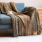 Boho gestreepte plaid met kwastjes