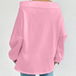Dames sweatshirt met open schouders en trekkoordkraag