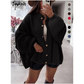 DAMES THERMISCHE KARDIGAN MET STAANDE KRAAG EN OPEN VOORZIJDE HERFST OVERSIZED SWEATERJAS MET KNOPEN