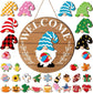 ⏰35 stuks verwisselbare Highland Cow welkomstbordjes met seizoensgebonden magnetische afneembare hoedenaccessoires