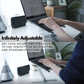 360° draaibare aluminium laptopstandaard - draagbaar, opvouwbaar en in hoogte verstelbaar