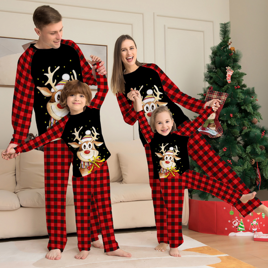 🎄Vroegtijdige kerstactie 49% KORTING🎁Familie rendier print kerstpyjama set