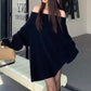 Dames off-shoulder losvallende trui met lange mouwen