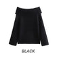 Dames off-shoulder losvallende trui met lange mouwen