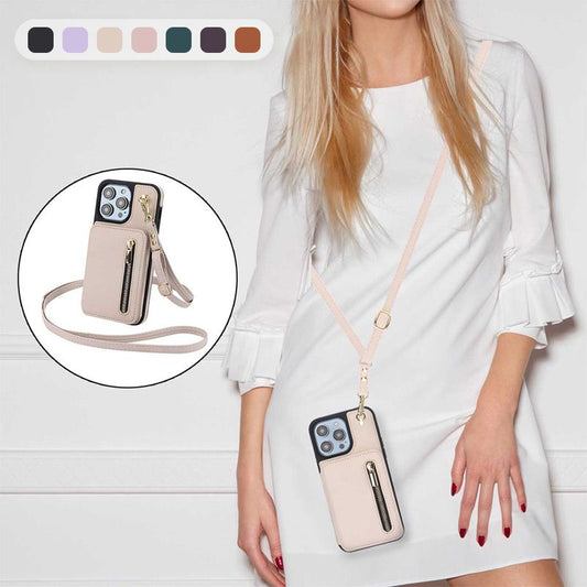 PU lederen RFID-blokkering Zipper Portemonnee telefoonhoesje voor Phone