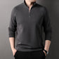 Men's Solid Half Zip Long-Sleeve Tops