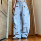 🎁Uitverkoop 50% Korting🔥Geborduurde puppy baggy barrel sweatpants met trekkoord