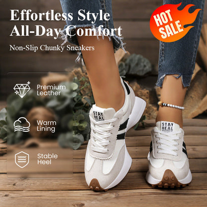 🎁2026 Nieuw binnen 40% KORTING💥✨Dames Nieuwe Lente Herfst Ronde-Neus Dikke Zool Casual Schoenen👟💥