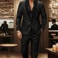 🔈🔈NIEUWE COLLECTIE 2026 - 50% KORTING !!!🧥👖Zwarte glitter smokingset voor heren