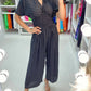 Gestippelde Print Elastische Taille Jumpsuit