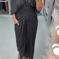 Gestippelde Print Elastische Taille Jumpsuit