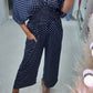 Gestippelde Print Elastische Taille Jumpsuit