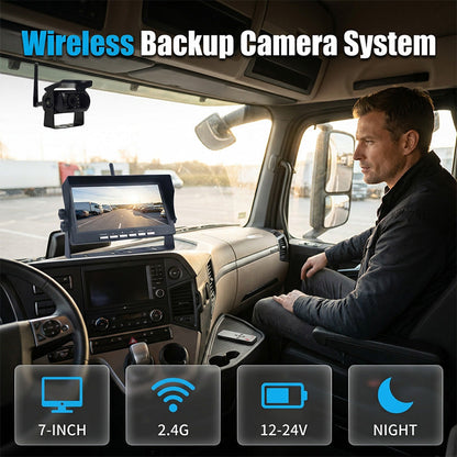 18 cm draadloze achteruitrijcamera set met monitor voor vrachtwagen, bus & tractor 🚛 Helder achteraanzicht