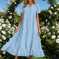 Elegante damesjurk met V-hals en korte mouwen