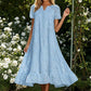 Elegante damesjurk met V-hals en korte mouwen
