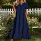 Elegante damesjurk met V-hals en korte mouwen