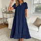 Elegante damesjurk met V-hals en korte mouwen