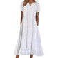 Elegante damesjurk met V-hals en korte mouwen