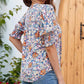 Blouse met bloemenprint, V-hals en pofmouwen voor dames