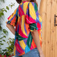 Blouse met bloemenprint, V-hals en pofmouwen voor dames